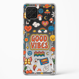 Stickered Good Vibes Crystal Clear Transparent Case-(Samsung)