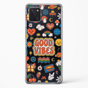 Stickered Good Vibes Crystal Clear Transparent Case-(Samsung)