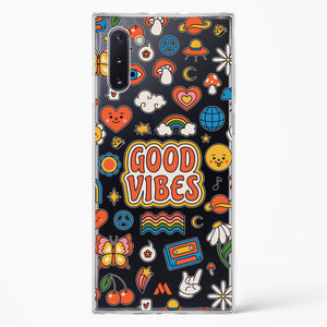 Stickered Good Vibes Crystal Clear Transparent Case-(Samsung)