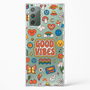 Stickered Good Vibes Crystal Clear Transparent Case-(Samsung)