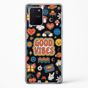 Stickered Good Vibes Crystal Clear Transparent Case-(Samsung)