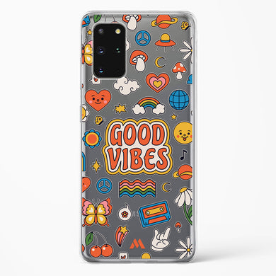 Stickered Good Vibes Crystal Clear Transparent Case-(Samsung)