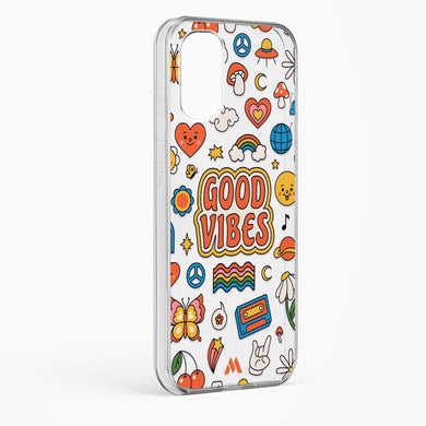 Stickered Good Vibes Crystal Clear Transparent Case-(Samsung)