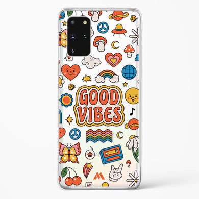 Stickered Good Vibes Crystal Clear Transparent Case-(Samsung)