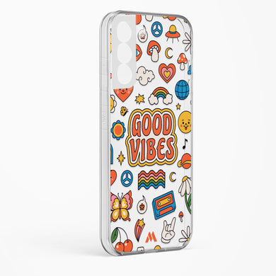 Stickered Good Vibes Crystal Clear Transparent Case-(Samsung)