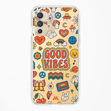 Stickered Good Vibes Crystal Clear Transparent Case-(Vivo)
