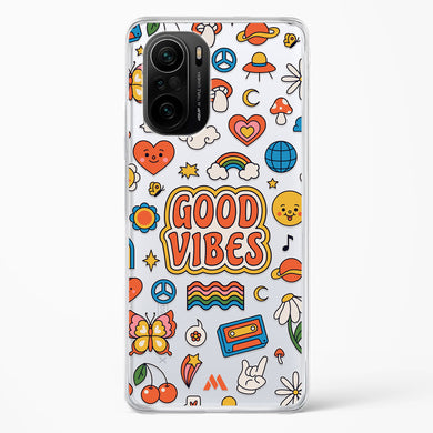 Stickered Good Vibes Crystal Clear Transparent Case-(Xiaomi)