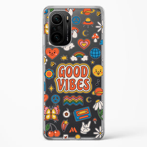 Stickered Good Vibes Crystal Clear Transparent Case-(Xiaomi)