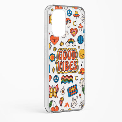 Stickered Good Vibes Crystal Clear Transparent Case-(Xiaomi)