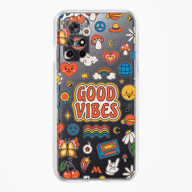 Stickered Good Vibes Crystal Clear Transparent Case-(Xiaomi)