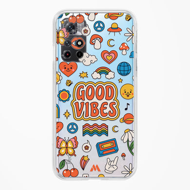 Stickered Good Vibes Crystal Clear Transparent Case-(Xiaomi)