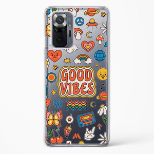 Stickered Good Vibes Crystal Clear Transparent Case-(Xiaomi)
