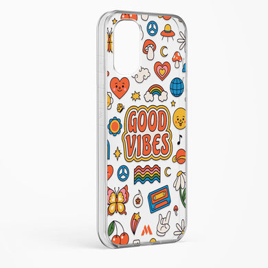 Stickered Good Vibes Crystal Clear Transparent Case-(Xiaomi)