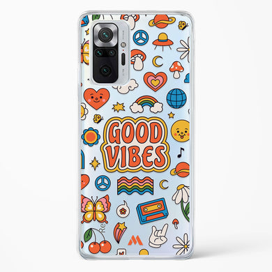 Stickered Good Vibes Crystal Clear Transparent Case-(Xiaomi)