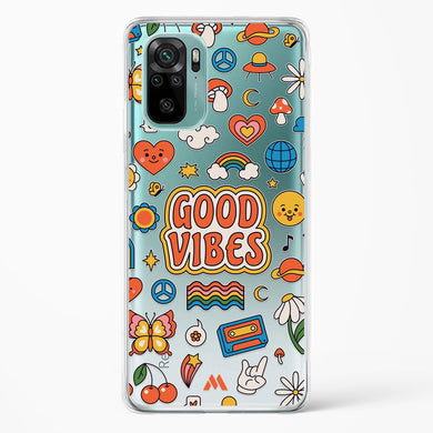 Stickered Good Vibes Crystal Clear Transparent Case-(Xiaomi)