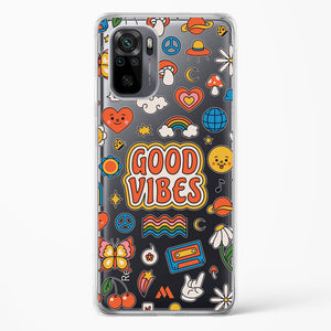 Stickered Good Vibes Crystal Clear Transparent Case-(Xiaomi)