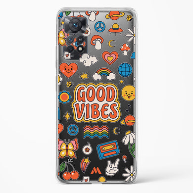 Stickered Good Vibes Crystal Clear Transparent Case-(Xiaomi)