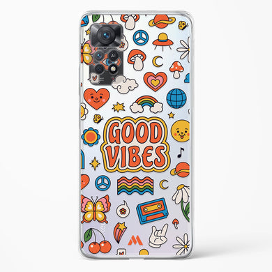 Stickered Good Vibes Crystal Clear Transparent Case-(Xiaomi)