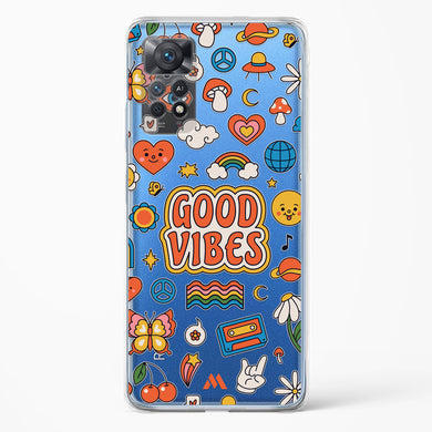 Stickered Good Vibes Crystal Clear Transparent Case-(Xiaomi)