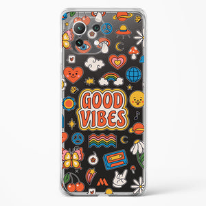 Stickered Good Vibes Crystal Clear Transparent Case-(Xiaomi)