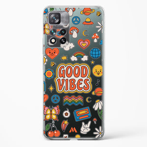 Stickered Good Vibes Crystal Clear Transparent Case-(Xiaomi)