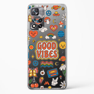 Stickered Good Vibes Crystal Clear Transparent Case-(Xiaomi)