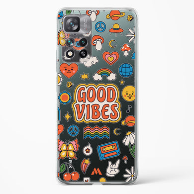 Stickered Good Vibes Crystal Clear Transparent Case-(Xiaomi)