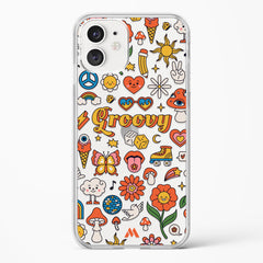 Stickered Grooviness Crystal Clear Transparent Case (Apple)