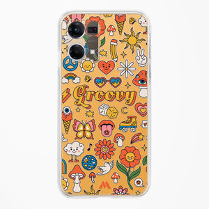 Stickered Grooviness Crystal Clear Transparent Case-(Oppo)