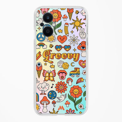 Stickered Grooviness Crystal Clear Transparent Case (Oppo)