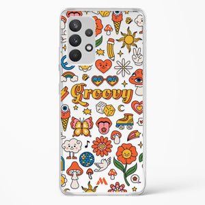 Stickered Grooviness Crystal Clear Transparent Case-(Samsung)