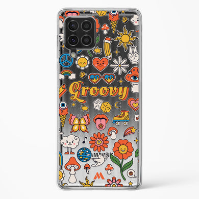 Stickered Grooviness Crystal Clear Transparent Case-(Samsung)