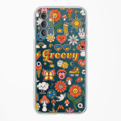 Stickered Grooviness Crystal Clear Transparent Case (Samsung)