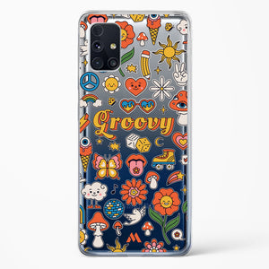 Stickered Grooviness Crystal Clear Transparent Case-(Samsung)