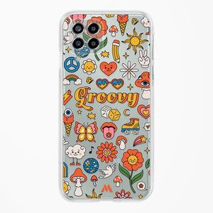 Stickered Grooviness Crystal Clear Transparent Case-(Samsung)