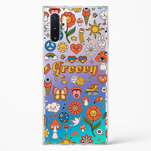 Stickered Grooviness Crystal Clear Transparent Case-(Samsung)