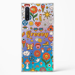 Stickered Grooviness Crystal Clear Transparent Case-(Samsung)