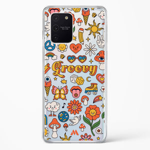 Stickered Grooviness Crystal Clear Transparent Case-(Samsung)