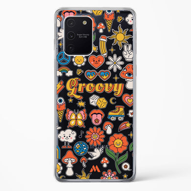 Stickered Grooviness Crystal Clear Transparent Case (Samsung)