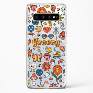 Stickered Grooviness Crystal Clear Transparent Case-(Samsung)