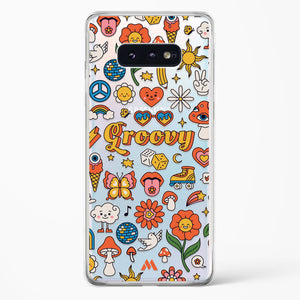 Stickered Grooviness Crystal Clear Transparent Case-(Samsung)