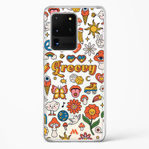 Stickered Grooviness Crystal Clear Transparent Case-(Samsung)