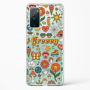 Stickered Grooviness Crystal Clear Transparent Case-(Samsung)