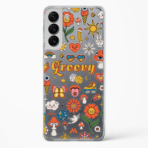 Stickered Grooviness Crystal Clear Transparent Case-(Samsung)