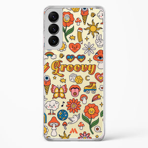 Stickered Grooviness Crystal Clear Transparent Case-(Samsung)