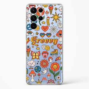 Stickered Grooviness Crystal Clear Transparent Case-(Samsung)