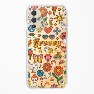 Stickered Grooviness Crystal Clear Transparent Case-(Vivo)