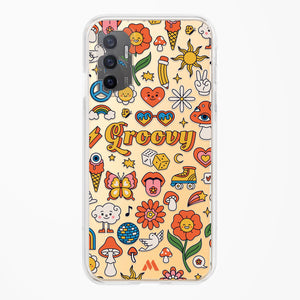 Stickered Grooviness Crystal Clear Transparent Case-(Vivo)