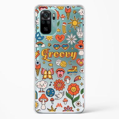 Stickered Grooviness Crystal Clear Transparent Case-(Xiaomi)