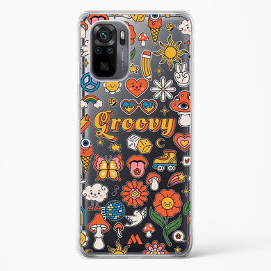 Stickered Grooviness Crystal Clear Transparent Case-(Xiaomi)